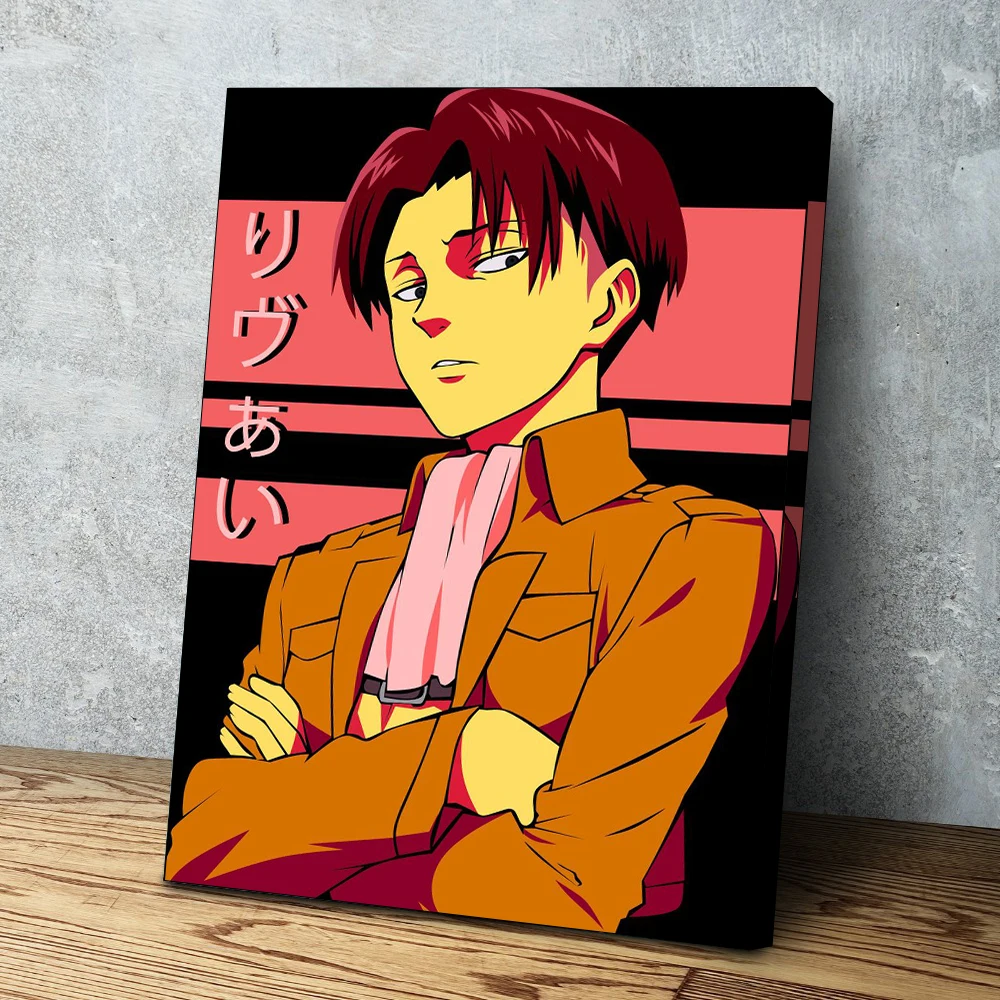 

Nordic Canvas Painting Poster HD Printed Anime Attack On Titan Levi Ackerman Pictures Wall Art Living Room Home Decor Framed