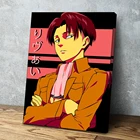 Скандинавская Картина на холсте плакат с HD-печатью, аниме атака на титанов, картины Леви Аккермана, настенное искусство для гостиной, домашний декор с рамкой