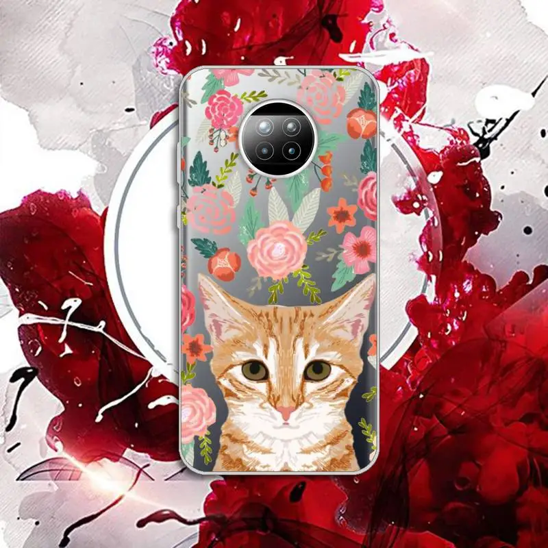

Animal flower dog cat cute Phone Case Transparent for Xiaomi mi Redmi note 10 t 8 9 pro lite 11 Samsung S 8 9 10 20 plus ultra