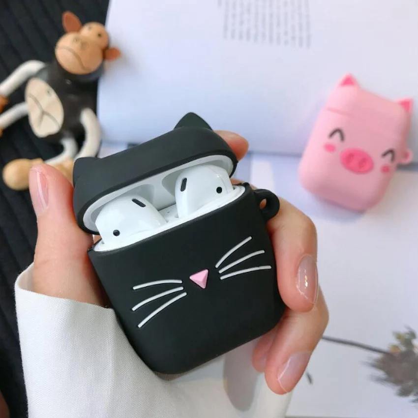 V5 Чехол для airpods 1/2 с милой уткой и милым котом из мультфильма для air pods 2, силиконовый чехол, Bluetooth, беспроводной чехол для наушников - Цвет: V5