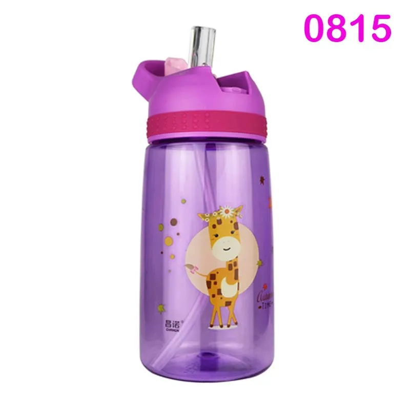 0815 Purple 430 мл, чашка для кормления детей, утолщенная, для детей, для обучения кормлению, питьевая бутылка с соломинкой, тренировочная чашка для кормления детей - Цвет: 0815 Purple