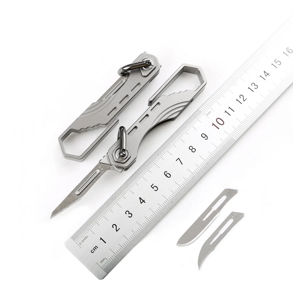 

DICORIA SM-01 Многофункциональный скальпель брелок карманный мини-титановый сплав складной нож для ежедневного использования, Портативный EDC ин...
