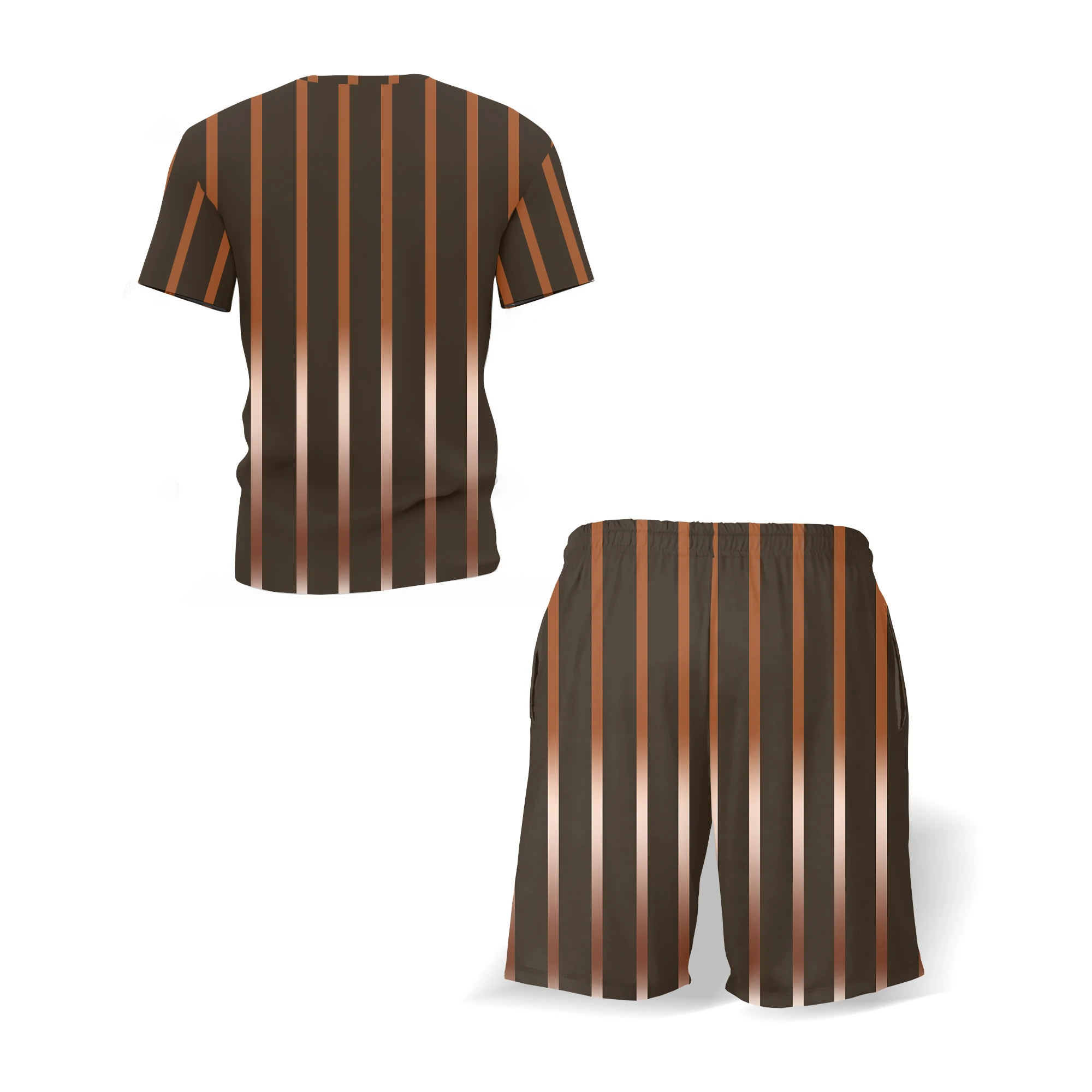 

2021 new men's short-sleeved 3DT shirt digital printing letter No. 17 Harajuku sportswear striped men's short-sleeved suit