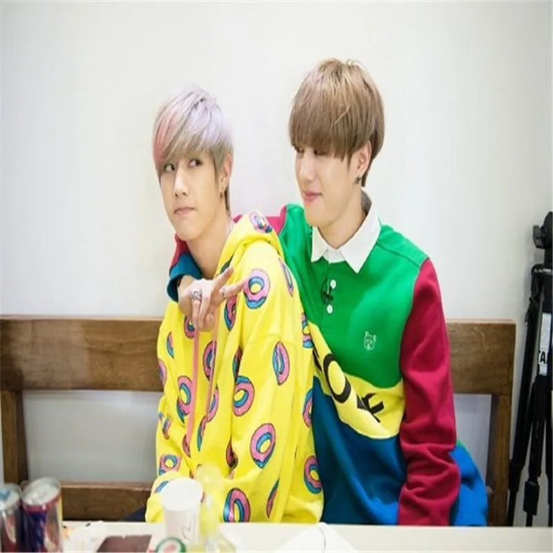 Kpop Mark Tuan Same Hoodie Long Sleeve Coat Just Right Donut Student Hooded Tops Women's Clothing | Женская одежда