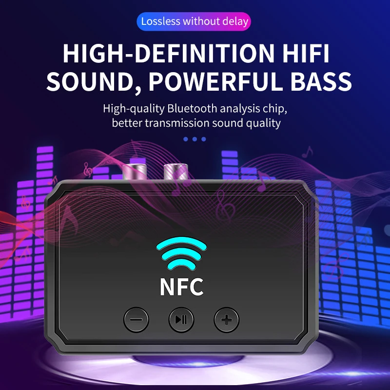 Беспроводной Bluetooth-адаптер для аудиоприемника 5 0 NFC 3 мм RCA музыкальный