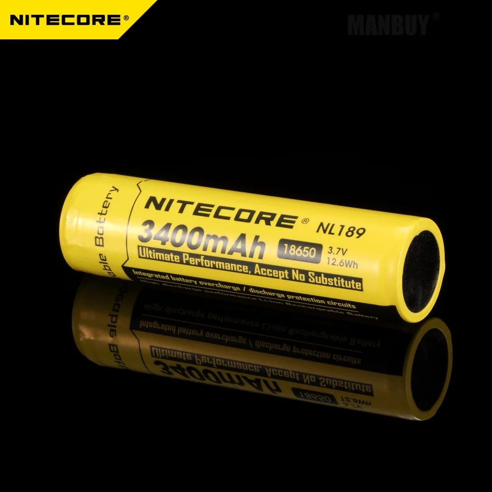 Nitecore NL1834 18650 3400 мА/ч 3 7 в литий-ионная Батарейная кнопка для всех типов фонариков 1