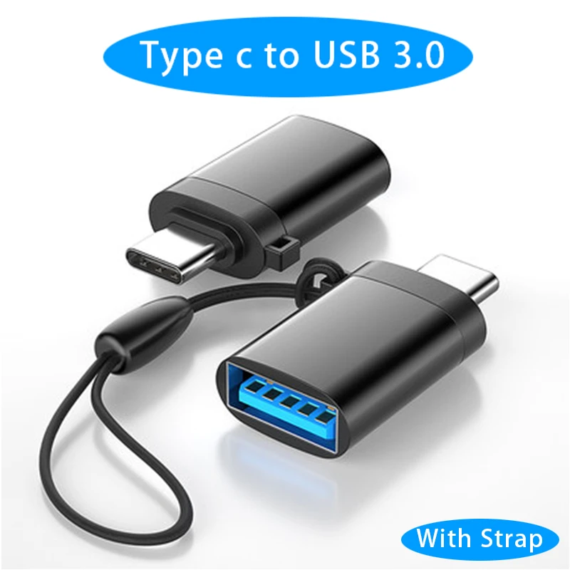 Адаптер OTG Type C для Samsung S10 S9 S8 адаптер USB c Huawei P20 Lite 3 0 Xiaomi 9 8 с ремешком|Переходники и