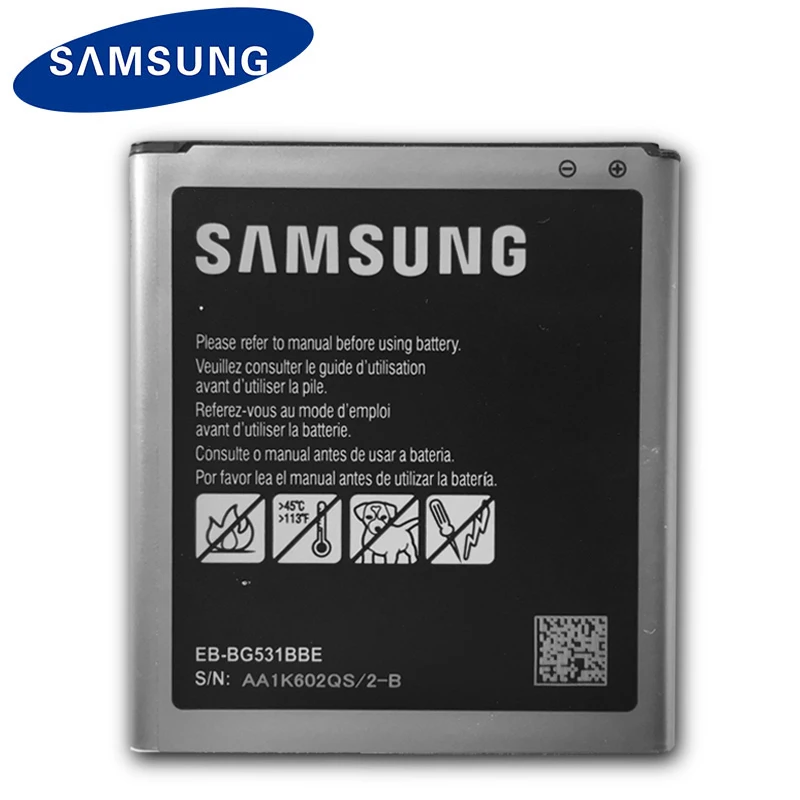 Оригинальная Аккумуляторная батарея для телефона Samsung Φ 2600 мАч Galaxy Grand Prime J3 2016 G530