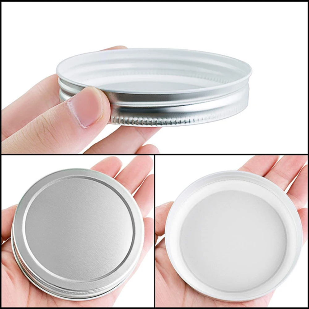 

24pcs Mason Jar Lids Metal Width Mouth Mason Jar Split-Type Lids Sealing Leak Proof Secure Mason Storage Solid Caps