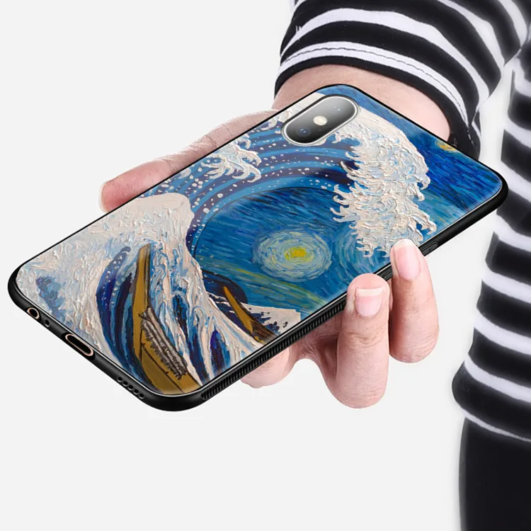Ukiyo-e The Great Wave off Kanagawa мягкий силиконовый стеклянный чехол для телефона iPhone SE 6 6s 7 8