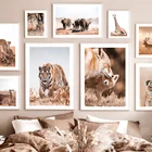 Sika олень лев леопард слон лиса Воробей Жираф настенная живопись холст картина скандинавский плакат Декор картинки для гостиной
