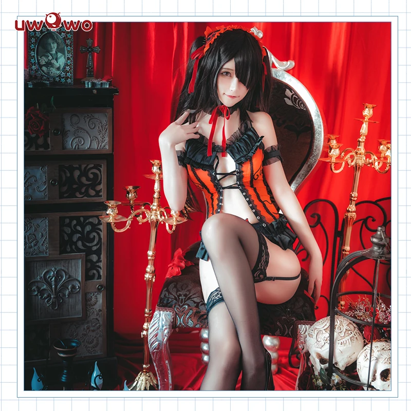 

Anime DATE A LIVE Cosplay Costume Nightmare Tokisaki Kurumi Lingerie Ver Girl Sexy Costume Full Set Party Fancy Lolita Dress up