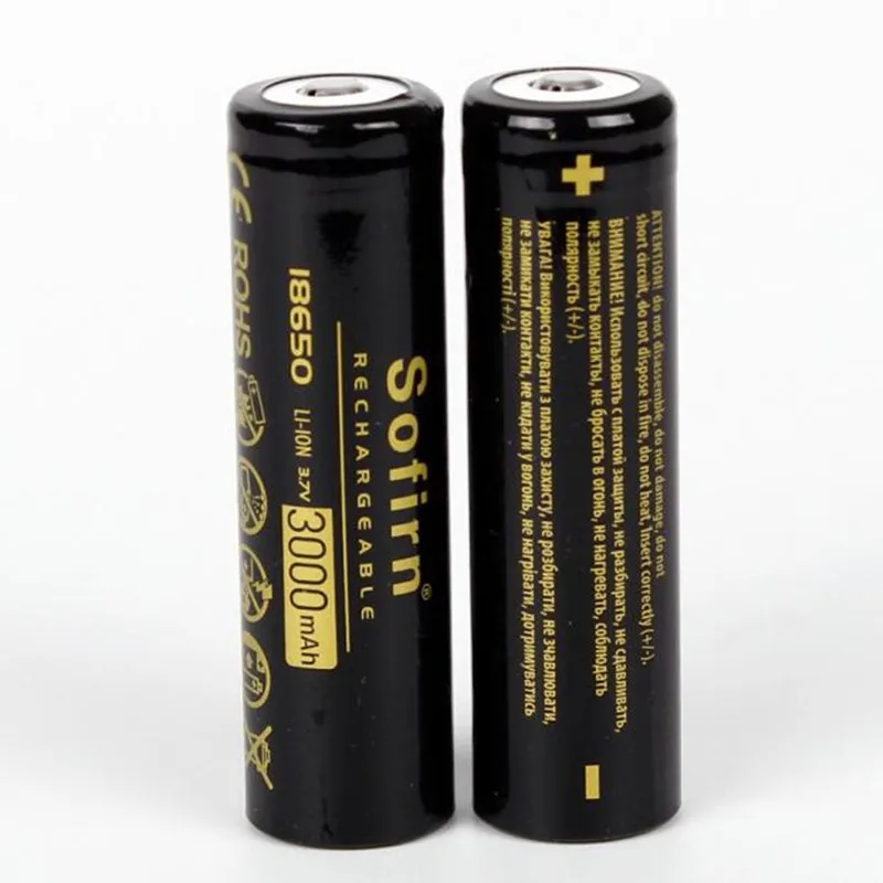 Sofirn 18650 3000mAh Top Head Discharge 3.7V HD Cell NCR18650B Li-ion Rechargeable 18650 Batteries for Torch /Flashlight/Toys
