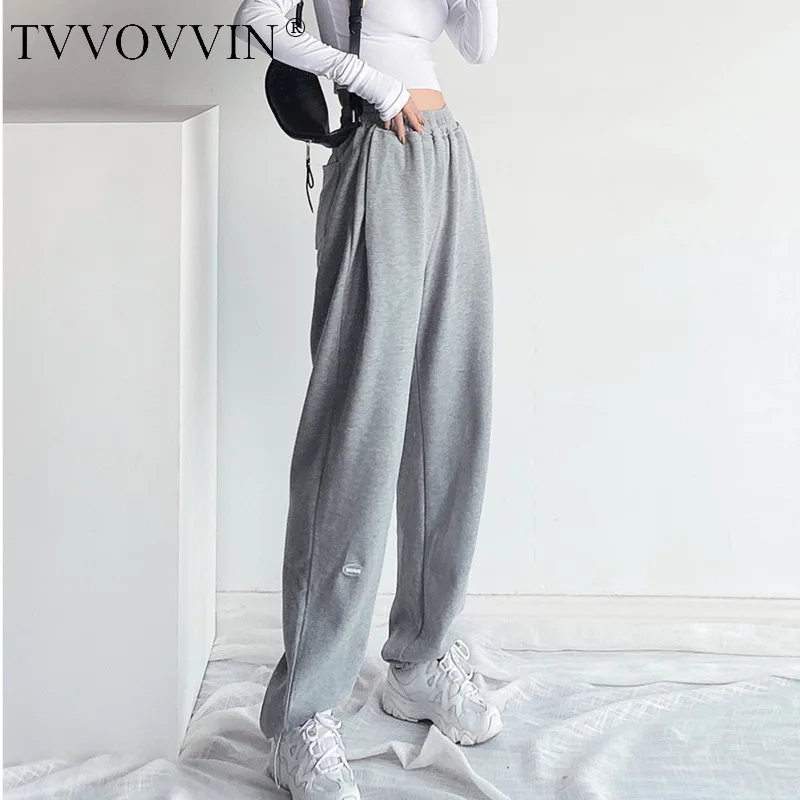 

TVVOVVIN Loose High Waist Slim Sweatpants Women's Drawstring Wide-leg Trousers Jazz Casual Harem Pants Trend G6GB