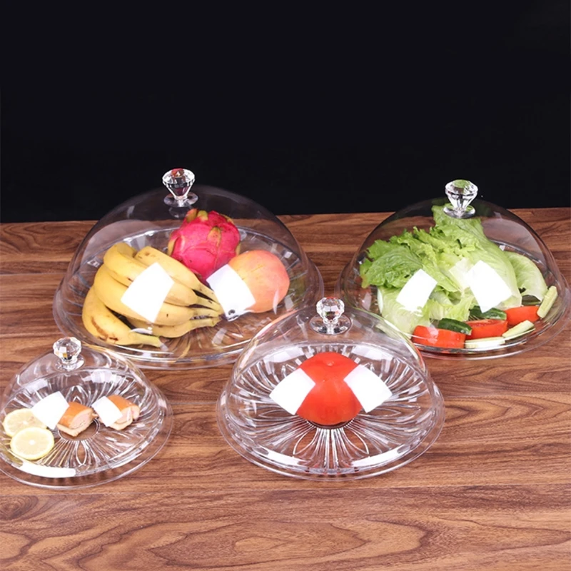 

Transparent Acrylic Food Cover Dust Cover Plastic Round Dish Protector for Food Dish Dessert Outdoor Indoor Use Dust Anti Fly