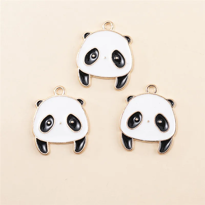 

HEYUYAO 10 шт./упак. милые Мультяшные панды эмаль шармы сплав кулон для женщин девушек DIY ожерелье серьги ювелирные изделия аксессуары