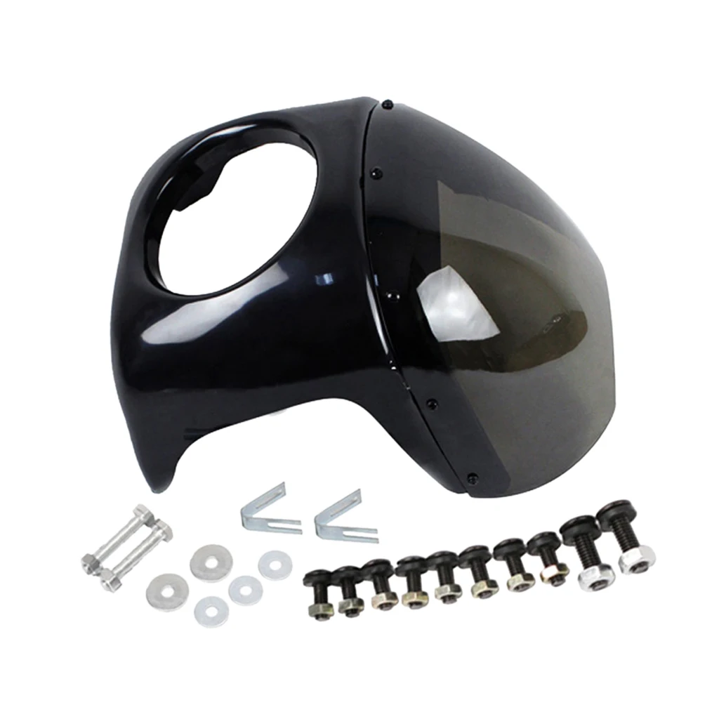 

Universal Motorcycle 7" Headlight Fairing Screen Windshield Detachable Cover Shield with Mounting Kits
