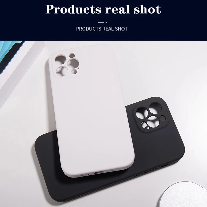 

For IPhone 8 7 6 6S Plus Case Luxury Original Liquid Silicone Soft Cover For IPhone 12 11 Pro X XR XS Max Shockproof Phone Case