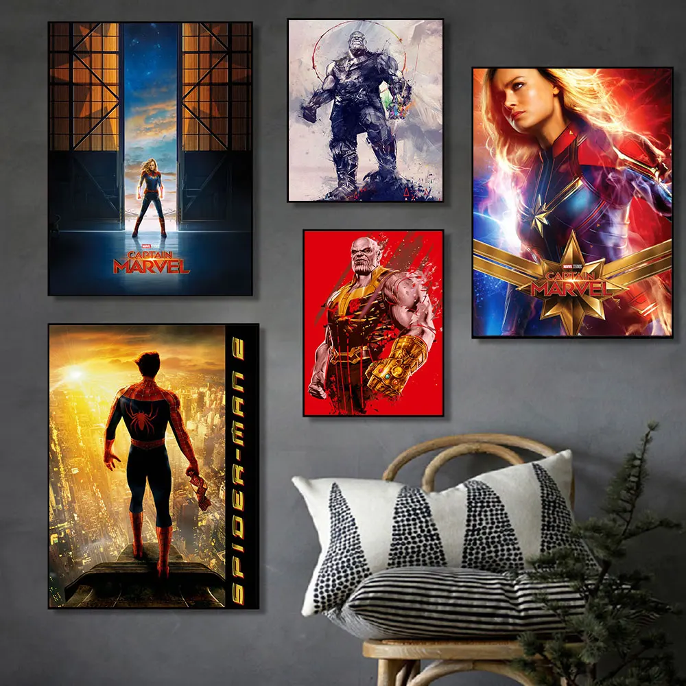 

Marvel Avengers Superhero Movie Spiderman Posters Print Comics Living Room Baby Bedroom Decor Canvas Painting Wall Art Pictures