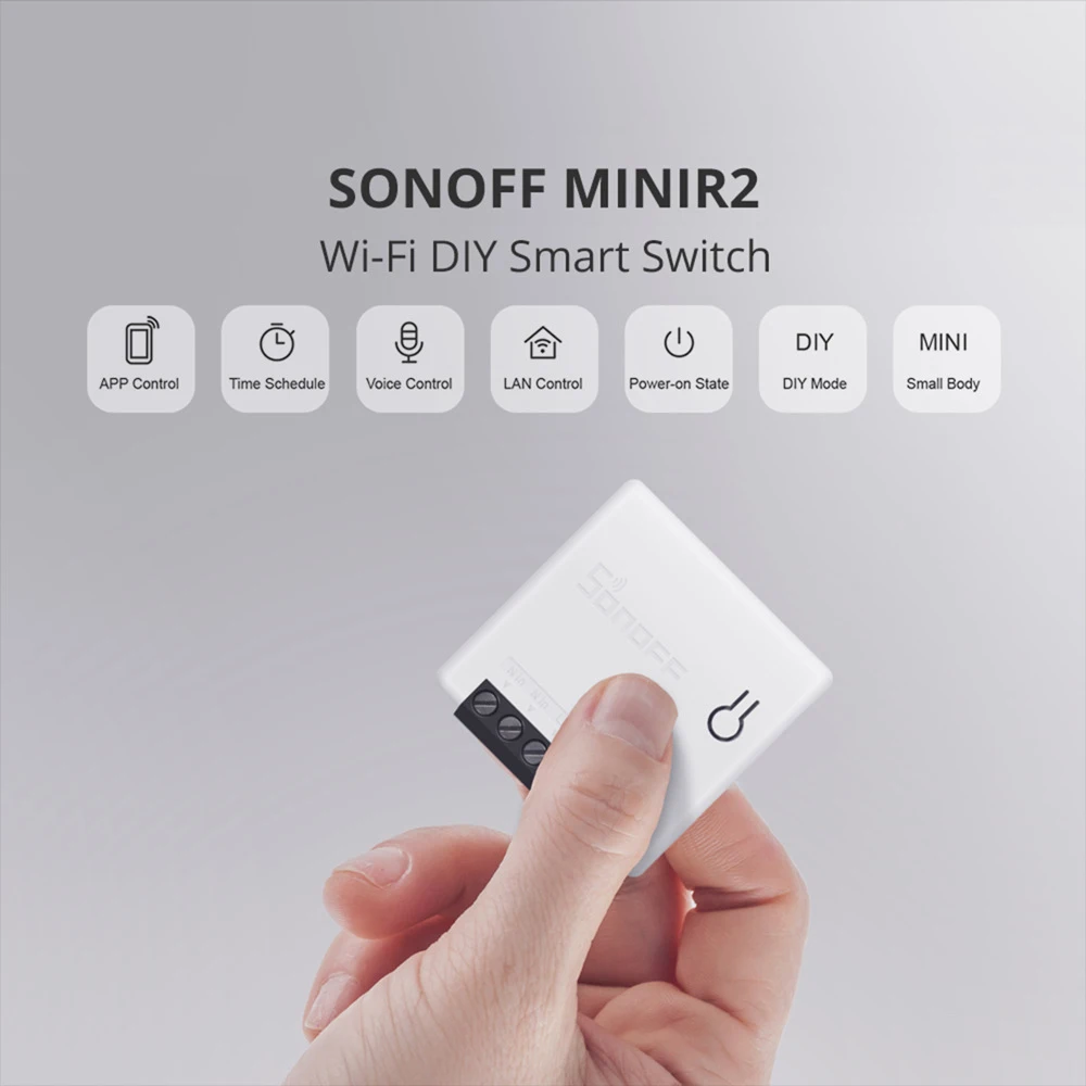 Sonoff MINIR2 DIY 2-Way WiFi Smart Switch Small Body Timing Remote Control via eWeLink APP Support Alexa Google Home IFTTT |