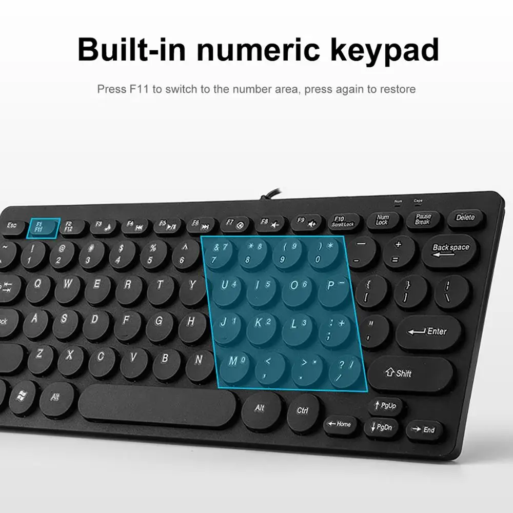 

Ultra-Thin Pure Color Mute 78 Keys Vintage Wear-Resistant Wired Key USB Mechanical Keyboard For PC Desktop Office Supplies