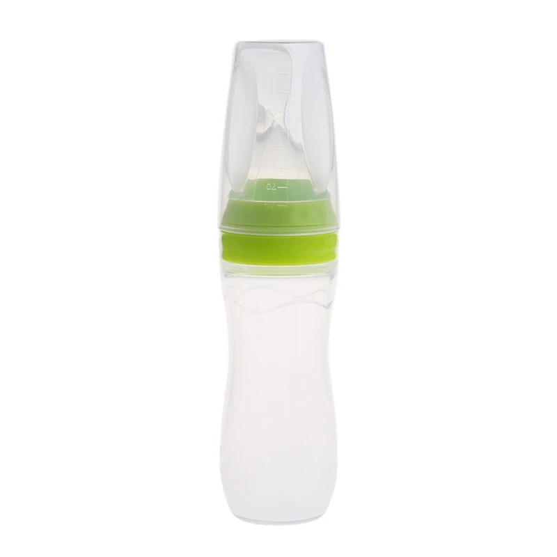 

1Pc Infant Baby Silicone Feeding With Spoon Feeder Food Rice Cereal Bottle 120ML C5AF