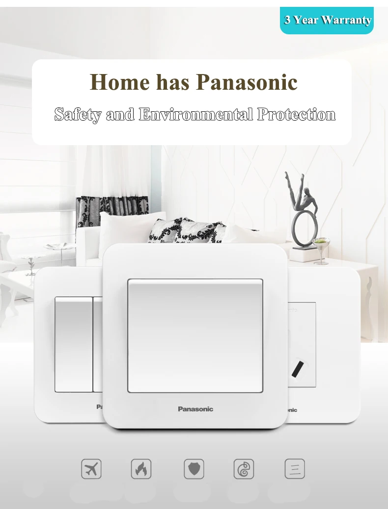 Panasonic Стандартный Переключатель ЕС кнопочный выключатель света 1 банда 2 банды 3 банды 4 настенный выключатель прерыватель