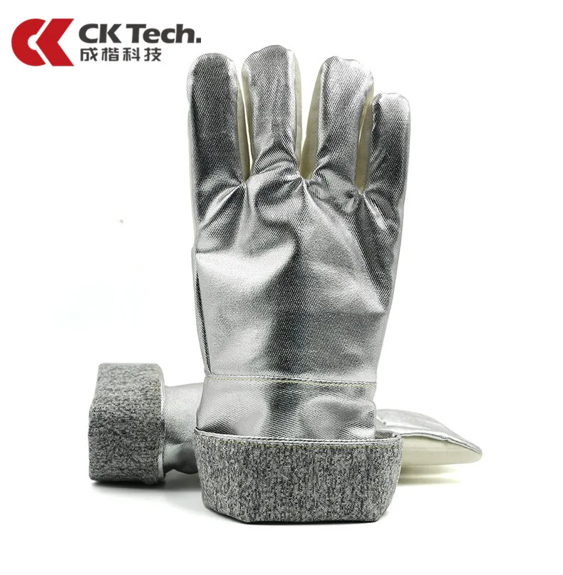 CK Tech. Термостойкие перчатки на 400 градусов изоляционные из алюминиевой фольги огнестойкие Промышленные