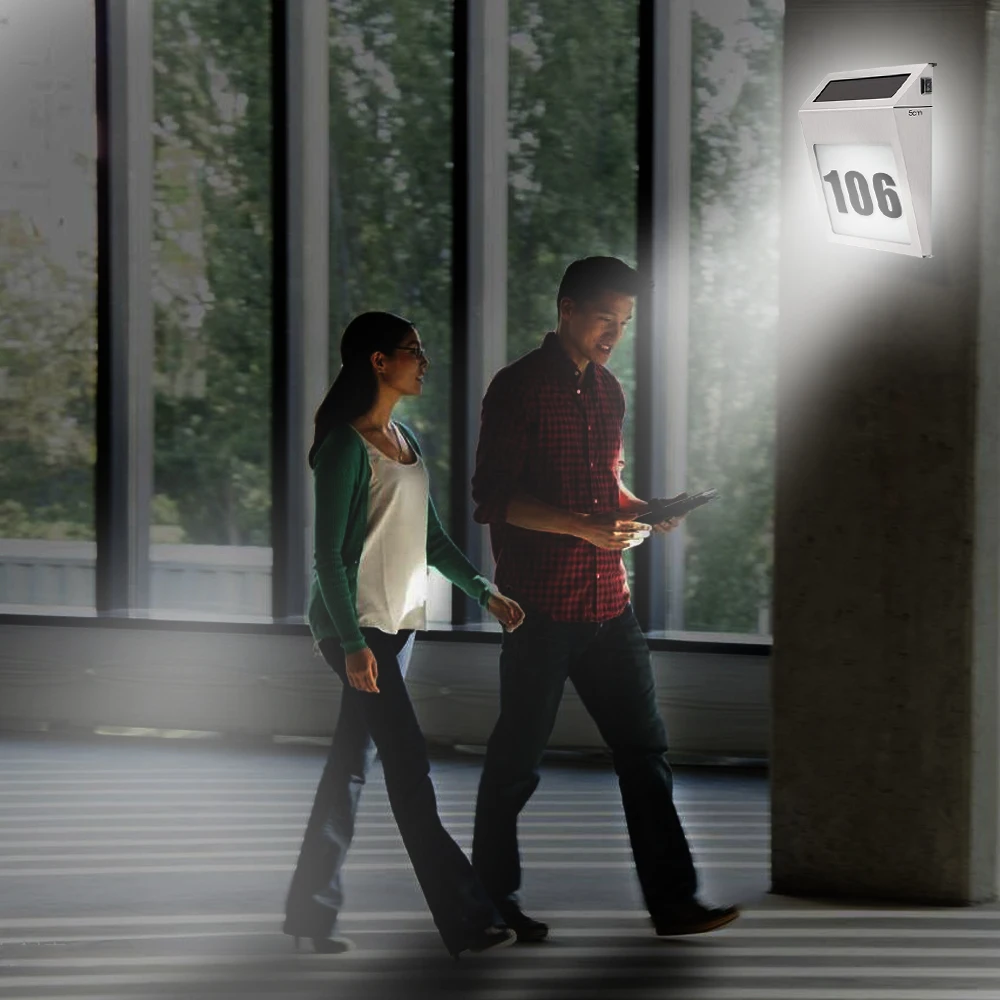 Светодиодный светильник на солнечной батарее знак для дома адресная табличка