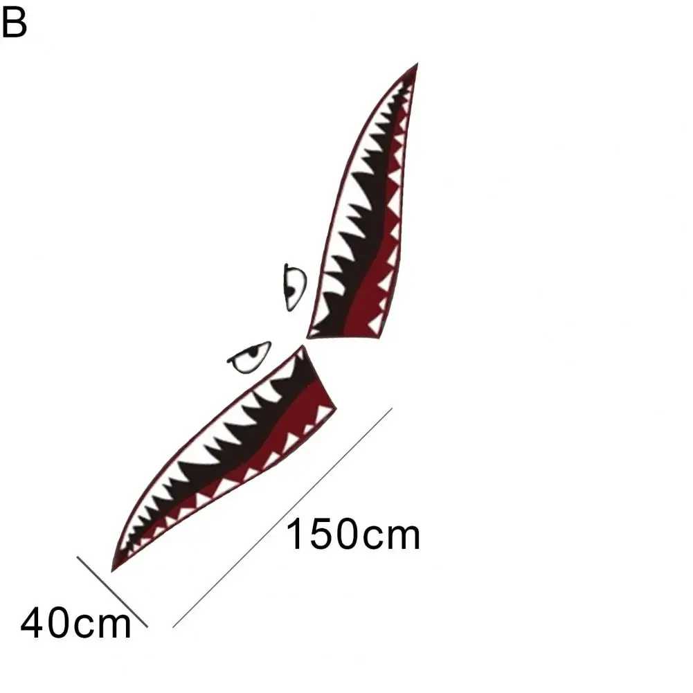 

1 Pair Universal Pull Flower White Shark Sticker Creative Car Doors Decoration