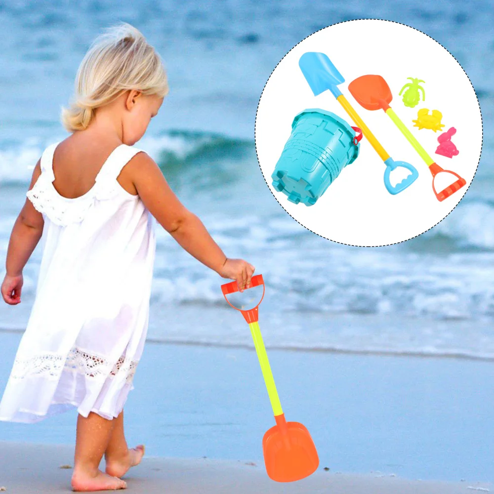 

1 Set 6Pcs Beach Bucket Toys Set Sand Play Bucket Shovel Toys (Random Color)