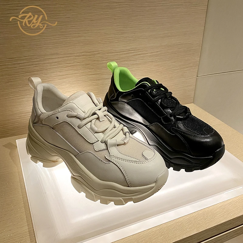 Женские кроссовки RY-RELAA из натуральной кожи на платформе 2020 модная Роскошная