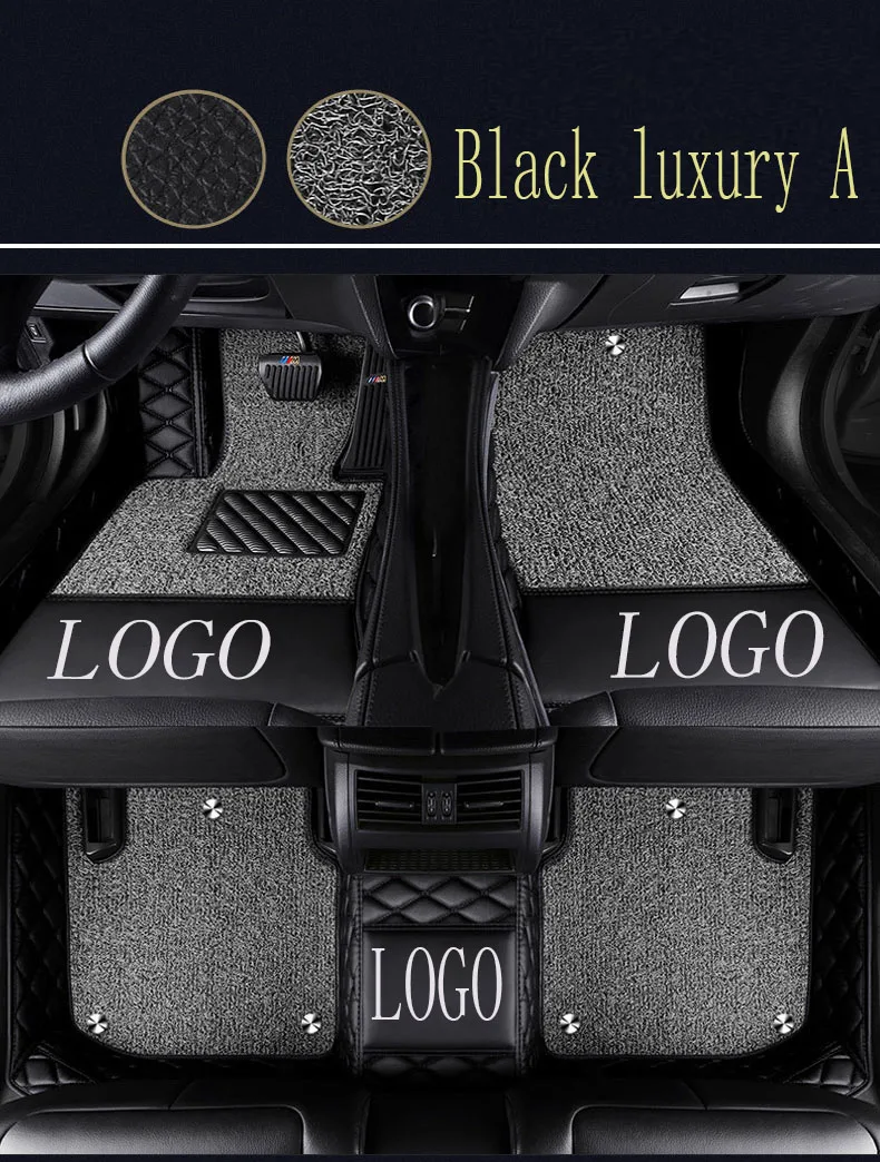 Car floor mats with Logo/Brand Logo for Toyota Camry Corolla RAV4 Mark X Crown Verso 5D Waterproof car-styling leather Anti-slip |