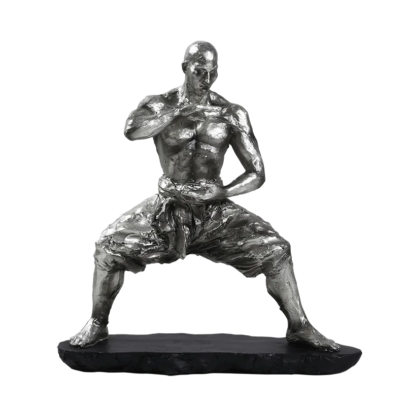 

Kung Fu Character Sculpture Creative Chinese Martial Arts Statue Office Retro Figures Figurines Desktop Decor Miniatures Model