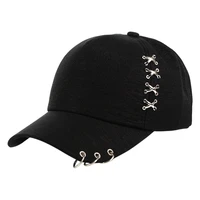 adjustable baseball unisex cap dad hat bts creative piercing ring punk hip hop caps cotton adult casual solid snapback
