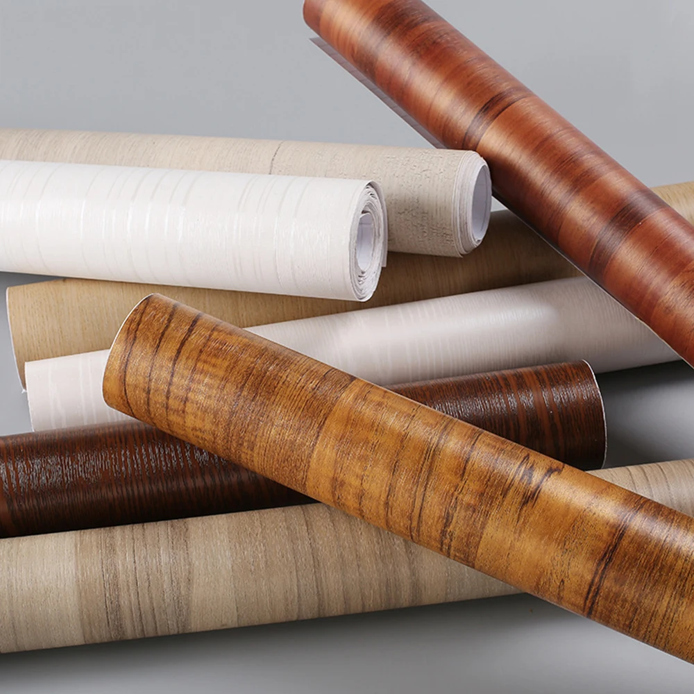 

Self-adhesive Wood Grain Wallpaper Film Kitchen Cabinet Bedroom Wardrobe Furniture Desktop Waterproof Renovation Stickers Decor