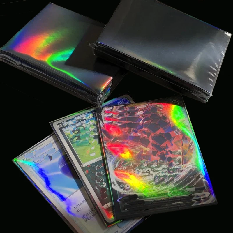 

New 60PCS 66X91MM 62*89mm Rainbow Effects Card Sleeves Black Matte Card Protector for MTG PTCG Etc Board Game Cards Sleeves