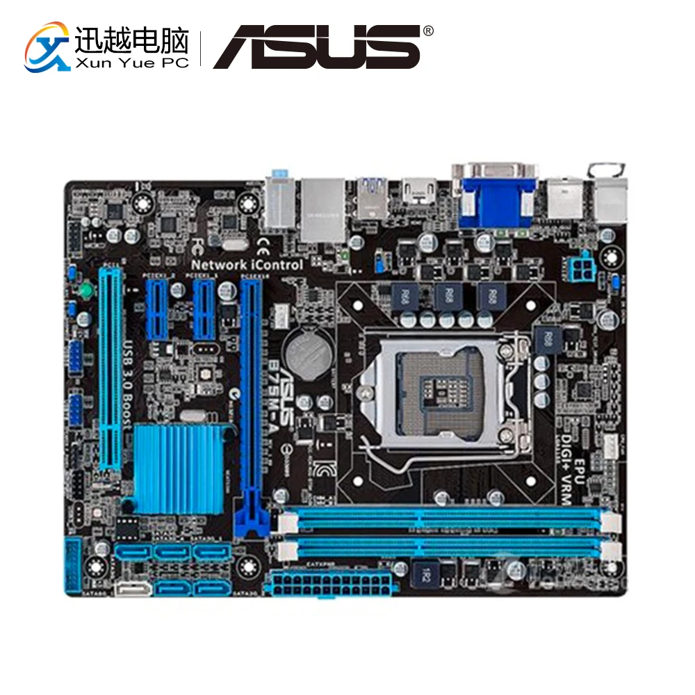 Asus B75M A настольная материнская плата B75 разъем LGA 1155 для i3 i5 i7 DDR3 16 Гб SATA3 USB3.0 HDMI Micro ATX