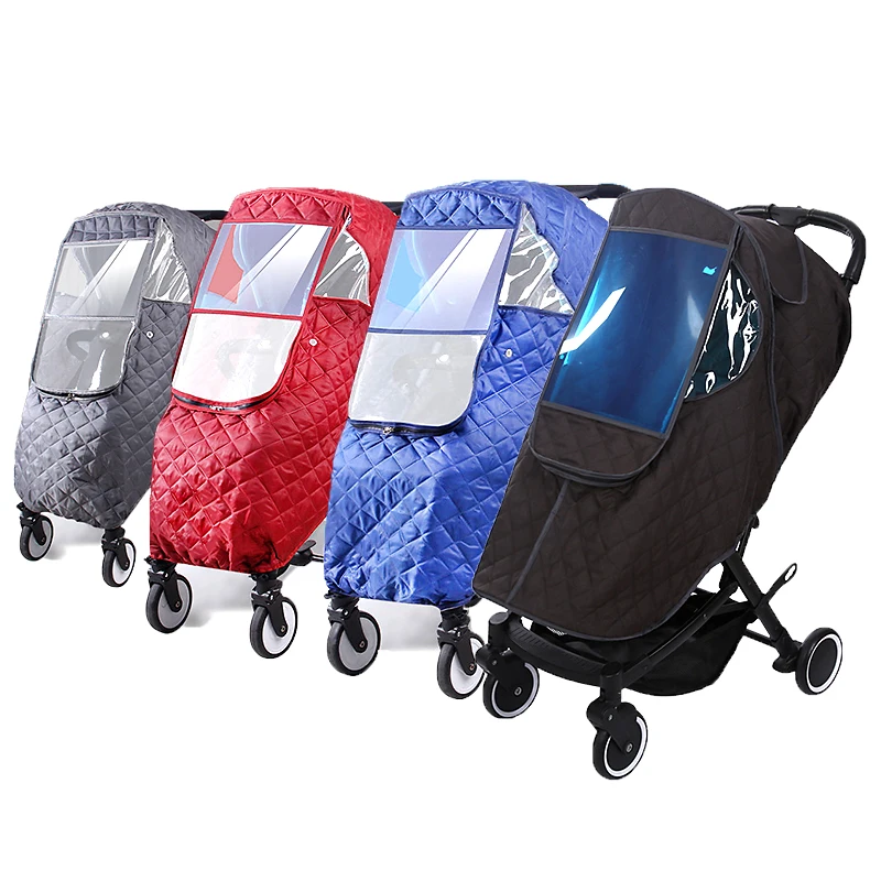 Winter Stroller Raincoat Wind Dust Shield Thicken Pushchair for Baby Trolley Accessories Warm Raincoat Stroller Protective Cover enlarge