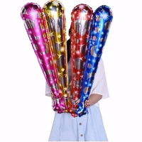 5pcslot birthday party toy aluminum film hand held stick sports meet cheer stick balloon blow inflatable gas stick with pump