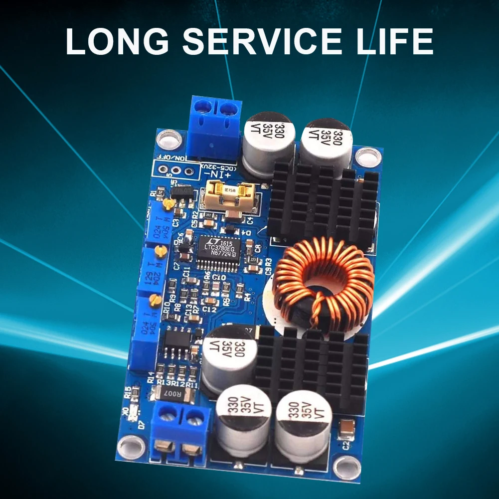 

Step Up Down Voltage Power Regulator Automatic Buck Converter LTC3780 5-32V to 1-30V Power Supply Module Plastic 7.76x4.65x1.5cm