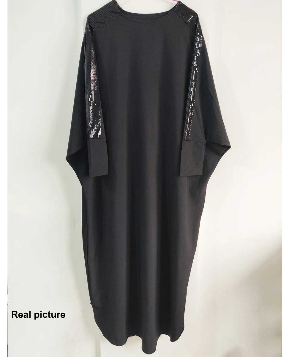 

Bushra Islamic Clothing Muslim Sleeve Wild Dresses Dress Women Dubai Turkish Long Robe Kimono Sequin Ethnic Style Seven-point