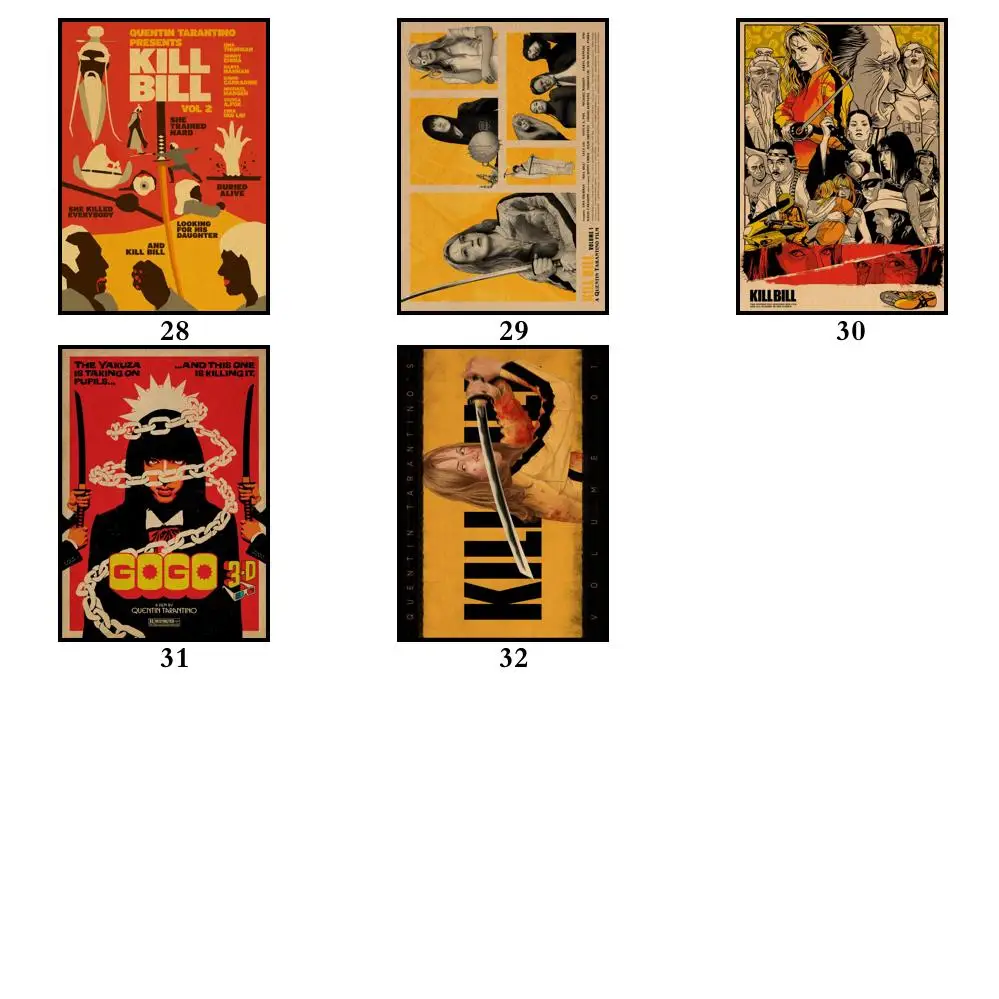32 дизайна картина Квентина Убить Билла наклейка для дома искусство кофейни бара |
