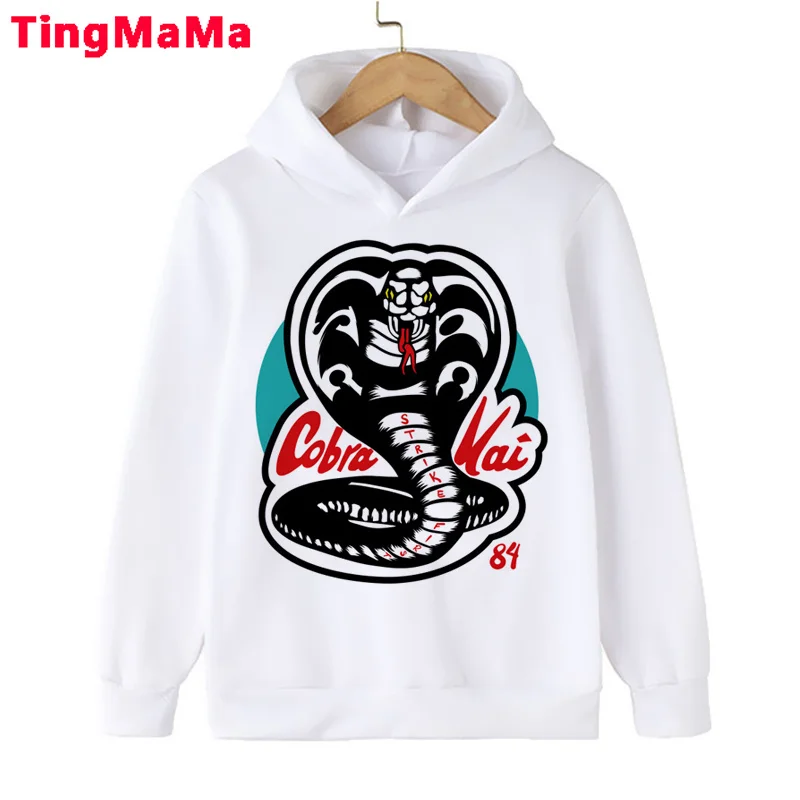 

Кобра Кай для мальчиков, детская одежда, аниме kawaii, дизайнерский свитер с капюшоном для детей