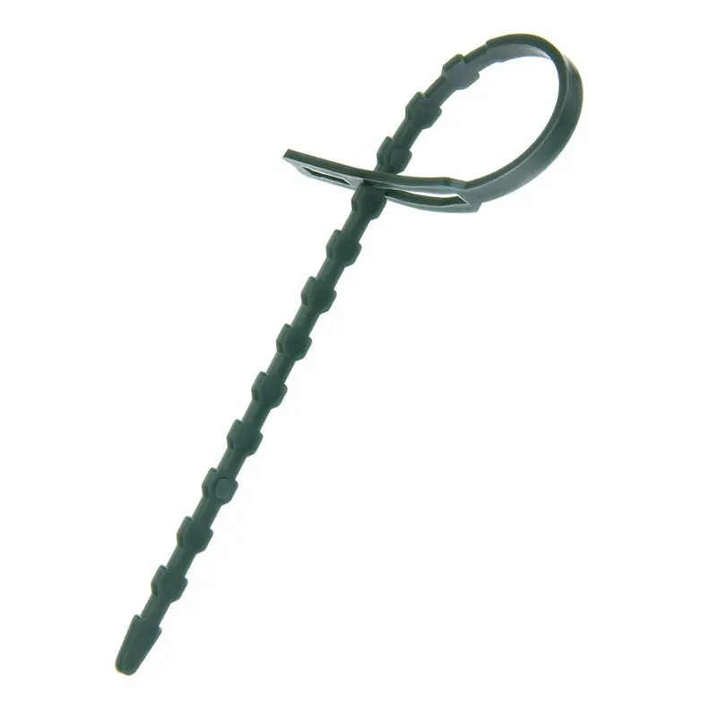 50 шт./лот регулируемые пластиковые кабельные стяжки для растений многоразовые