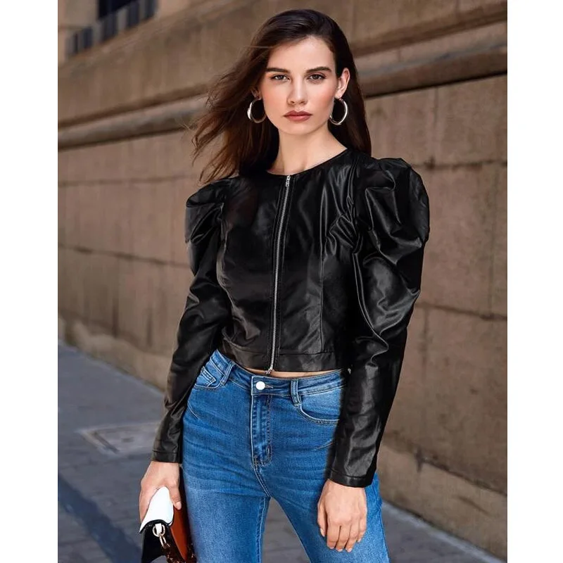 Женская куртка-пальто с длинным рукавом на молнии | одежда