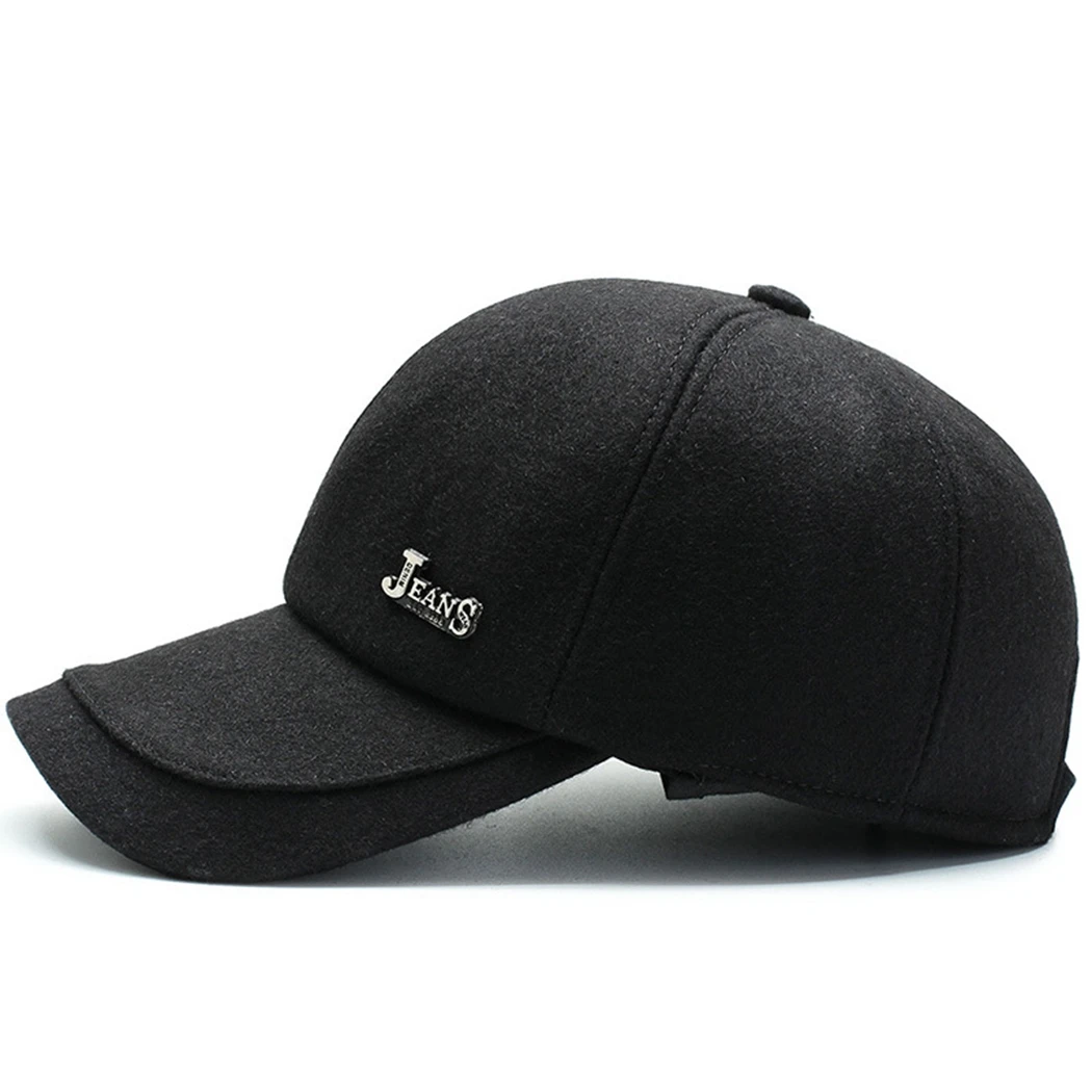 Хип хоп кепка Snapback 2019 Зимняя шерстяная смесь шапка с ушами мужские брендовые