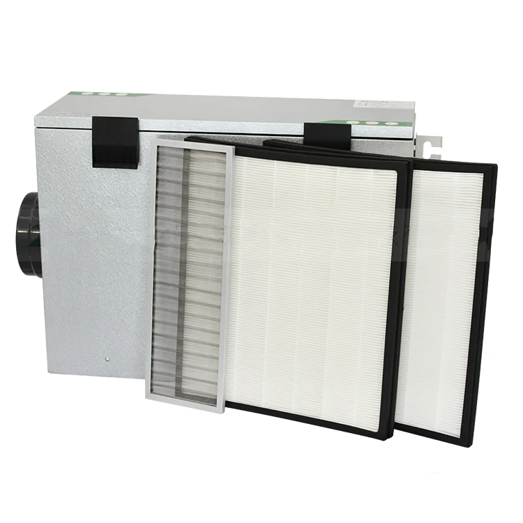 

HVAC ventilation air purification box 150mm/100mm air purifier double high efficient HEPA filter