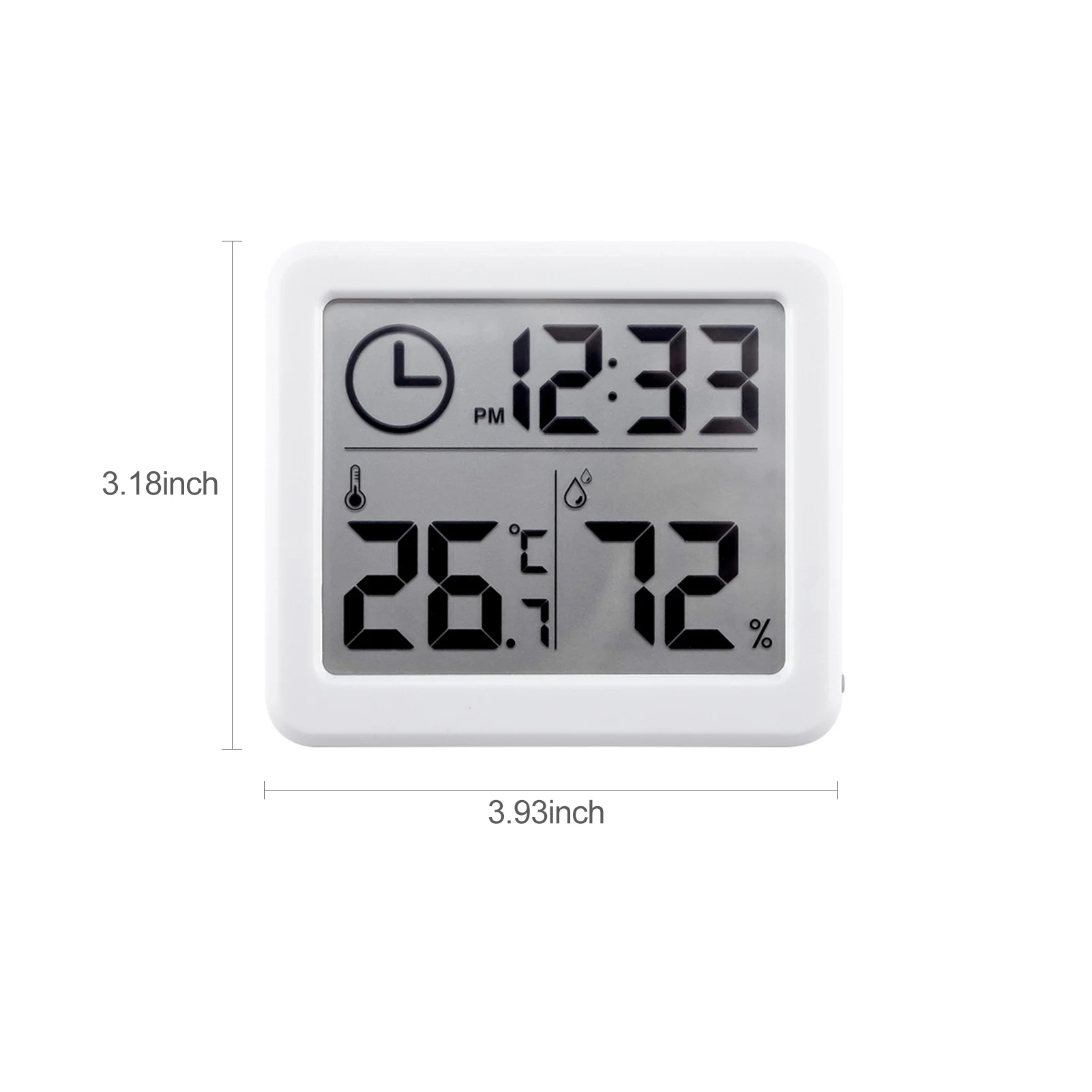 

Digital Hygrometer LCD Electronic Time Temperature Humidity Meters Gauge Indoor Thermometer Hygrometer with Bracket Sticker