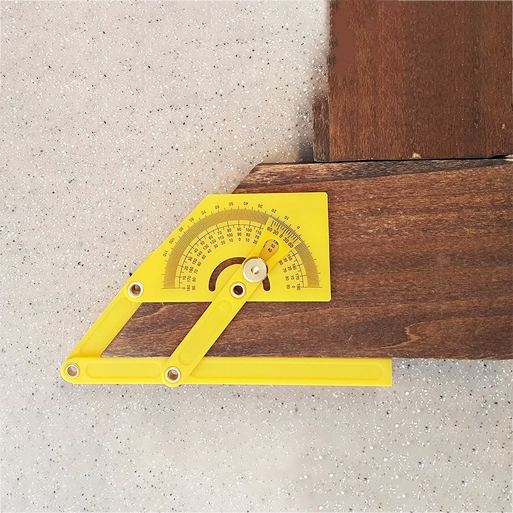 Medidor de ángulo transportador, herramienta de medición de carpintería, 0-180 grados, plástico, multiángulo, para construcción, fabricación de armarios